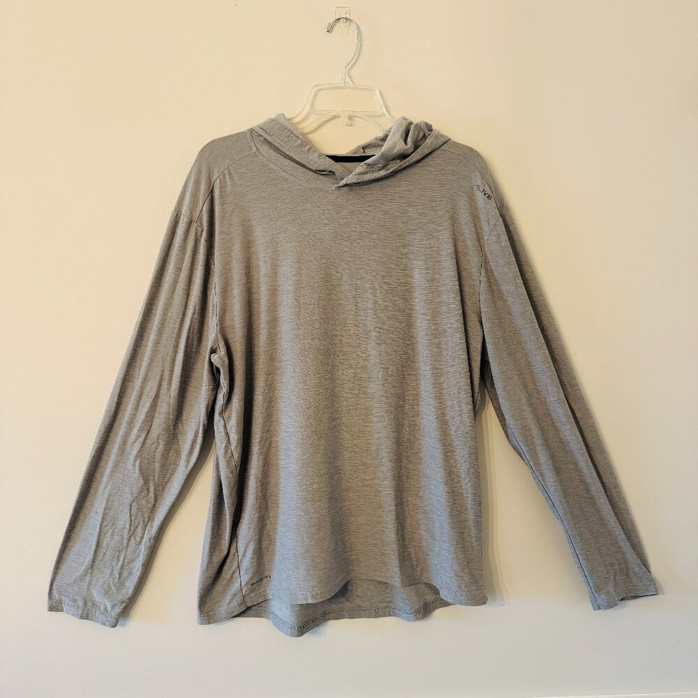 Al1ve Qwik Dry Performance Long Sleeve Running Hoodie Mens L Gray. Missing care
